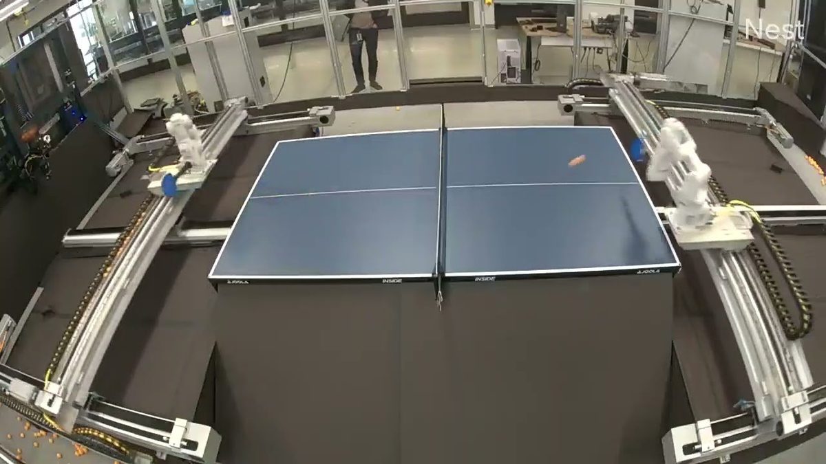 Robots Achieve Solidly Amateur Performance in Infinite Table Tennis Match
